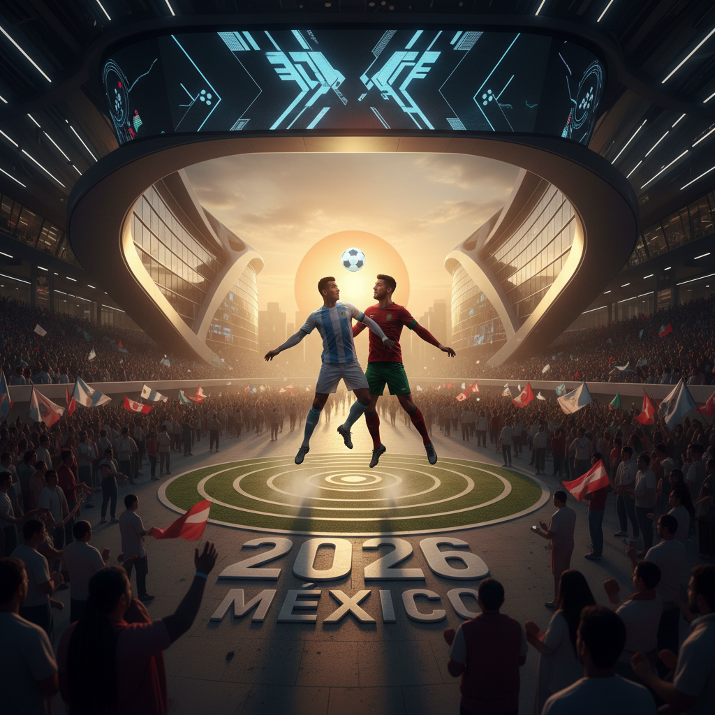 Estadio con graderías llenas durante argentina vs portugal cuartos mundial 2026